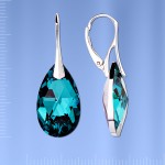 Ohrhaenger mit Swarovski® Kristallen. Silber