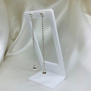 Серебряные серьги-пусеты с подвесками "Перлина"