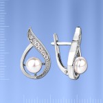 Ohrringe aus Silber mit Perlen & Fianiten