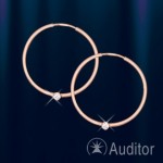 Russische Ohrringe Rotgold mit Fianit