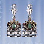 Ohrhaenger mit Smaragden. Silber 925