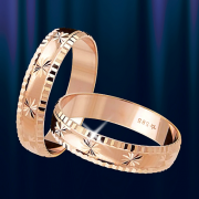 Кольцо обручальное золотое "Палисад" 