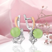 Silberohrringe 925º mit Gold in Deutschland kaufen Zirkonia Ulexit