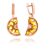 Vergoldete Silberohrhaenger "Zitrone"