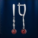 Серебряные серьги с гранатом