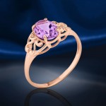 Vergoldeter Silberring. Amethyst