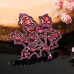 Silberbrosche "Ahorn". Zirkonia & Alpanit