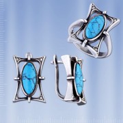 Bijouterie Ohrringe & Ring Tuerkis 