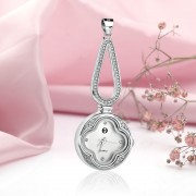 Silberanhaenger-Uhr. Zirkonia