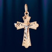 Kreuz russisches Goldschmuck, bicolor