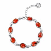 Silberarmband mit Bernstein