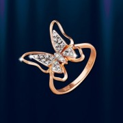 Золотое кольцо "Butterfly". Русское золото