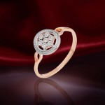 Goldring mit Brillanten. Bicolor