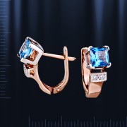 Ohrringe russisches Gold & Topas