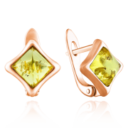 Vergoldete Silberohrringe "Suesse". Bernstein