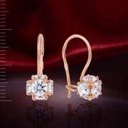 Cерьги с фианитами Swarovski® Русское Золото