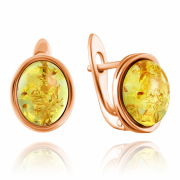 Vergoldete Silberohrringe 925º mit Bernstein