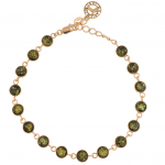 Vergoldetes Silberarmband mit grünem Bernstein