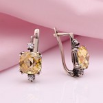 Silberohrringe mit Citrin & Zirkonia