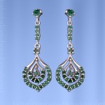 Ohrhaenger mit Smaragd. Silber 