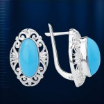 Ohrringe mit Tuerkis. Silber