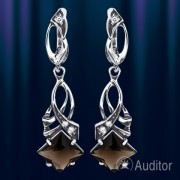 Ohrringe Sterling Silber mit Rauchtopas