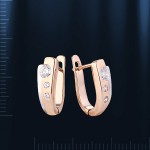 Серьги золотые с цирконами. Русское золото