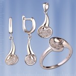 Set mit Zirkonia. Silber