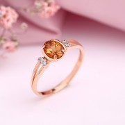 Vergoldeter Silberring mit Sultanit und Zirkonia