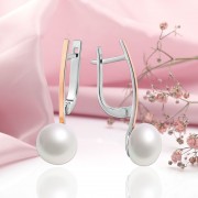 Silberohrringe mit Perlen & Gold