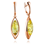 Vergoldete Silberohrhaenger "Strahlenglanz" Bernstein