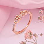 Русское золото в Германии Красное золото 585 Кольцо Фианиты