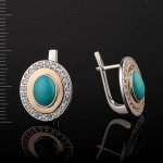 Silber & Gold. Ohrringe mit Tuerkis