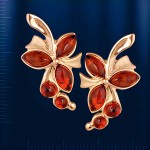  Ohrringe mit Bernstein. Russisches Gold