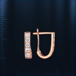 Серьги с фианитами. Русское золото