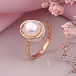 Perle & Zirkonia. Goldring "Charme"