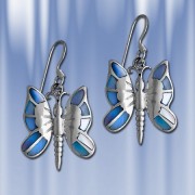 Серьги "Бабочки" из серебра с эмалью