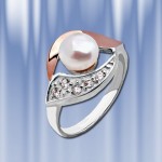 Russische Silber und Gold Ring mit Perlen