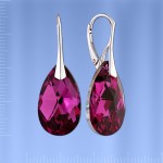 Ohrhaenger mit Swarovski®  Kristallen. Silber