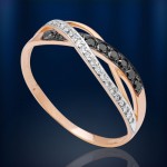 Goldring mit Brillanten. Bicolor