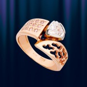 Ring mit Zirkonen aus Rotgold 585°