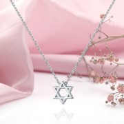 Серебряное колье "Звезда Давида"