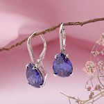 Silberohrringe aus 925 Silber mit Iolith & Zirkonia