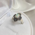 Silberring mit Opal & Markasit