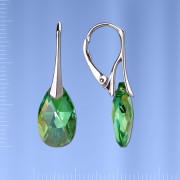 Ohrhaenger mit Swarovski®  Kristallen. Silber