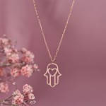 Goldene Halskette "Hamsa"