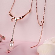 Gianni Lazzaro. Vergoldete Silberhalskette "Perle"