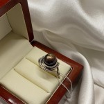 Silberring mit schwarzen Perle