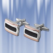 Manschettenknoepfe "Sultan". Silber, Rotgold  