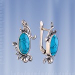 Ohrringe mit Tuerkis. Silber